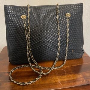 Bally Quilted Leather Tassel- Accented Shoulder Bag